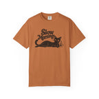Slow Mornings Vintage T-Shirt | Retro Cat Graphic Tee | Cozy Slow Living Coffee Lover Shirt