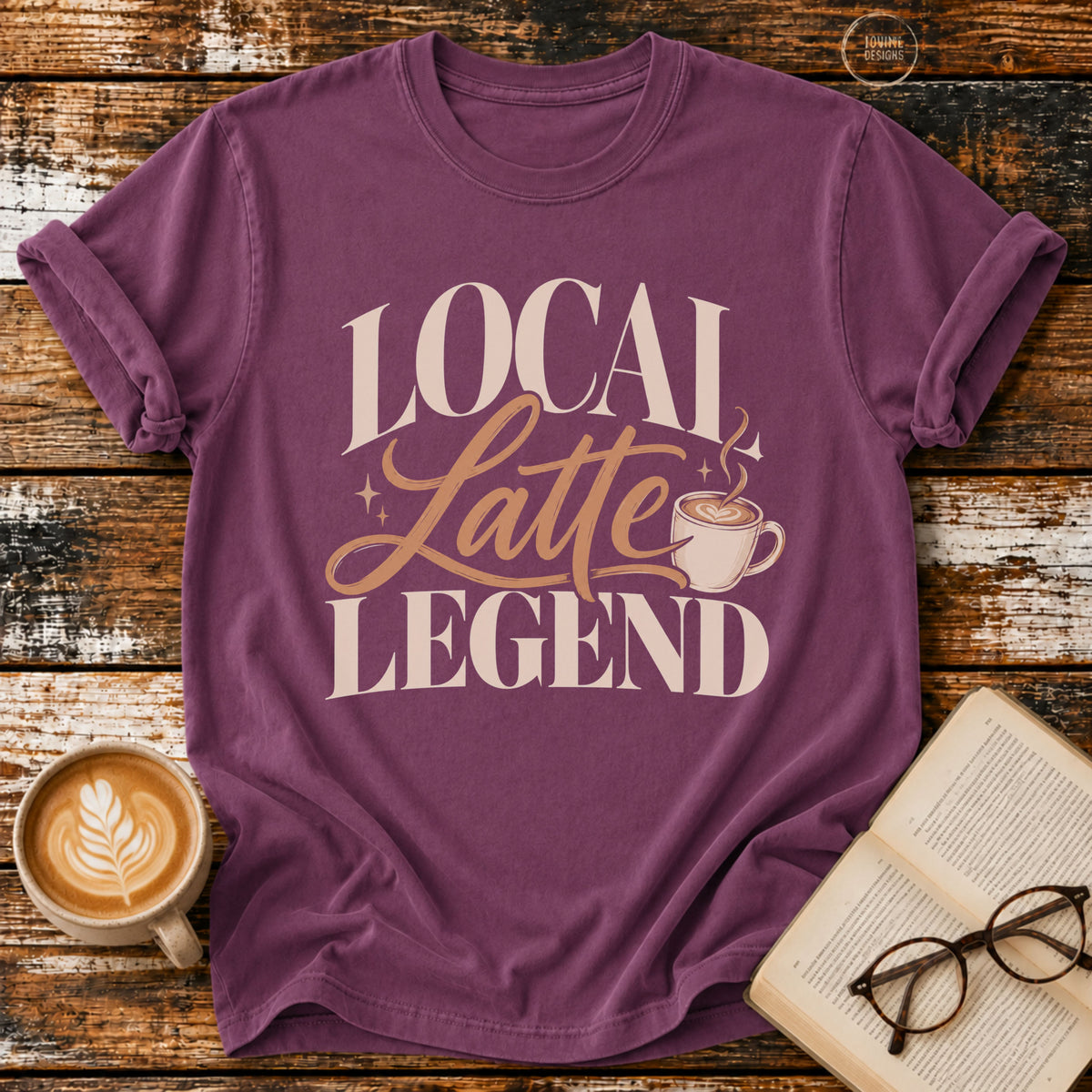 Local Latte Legend T-Shirt | Funny Coffee Lover Graphic Tee | Retro Barista Coffee Shirt