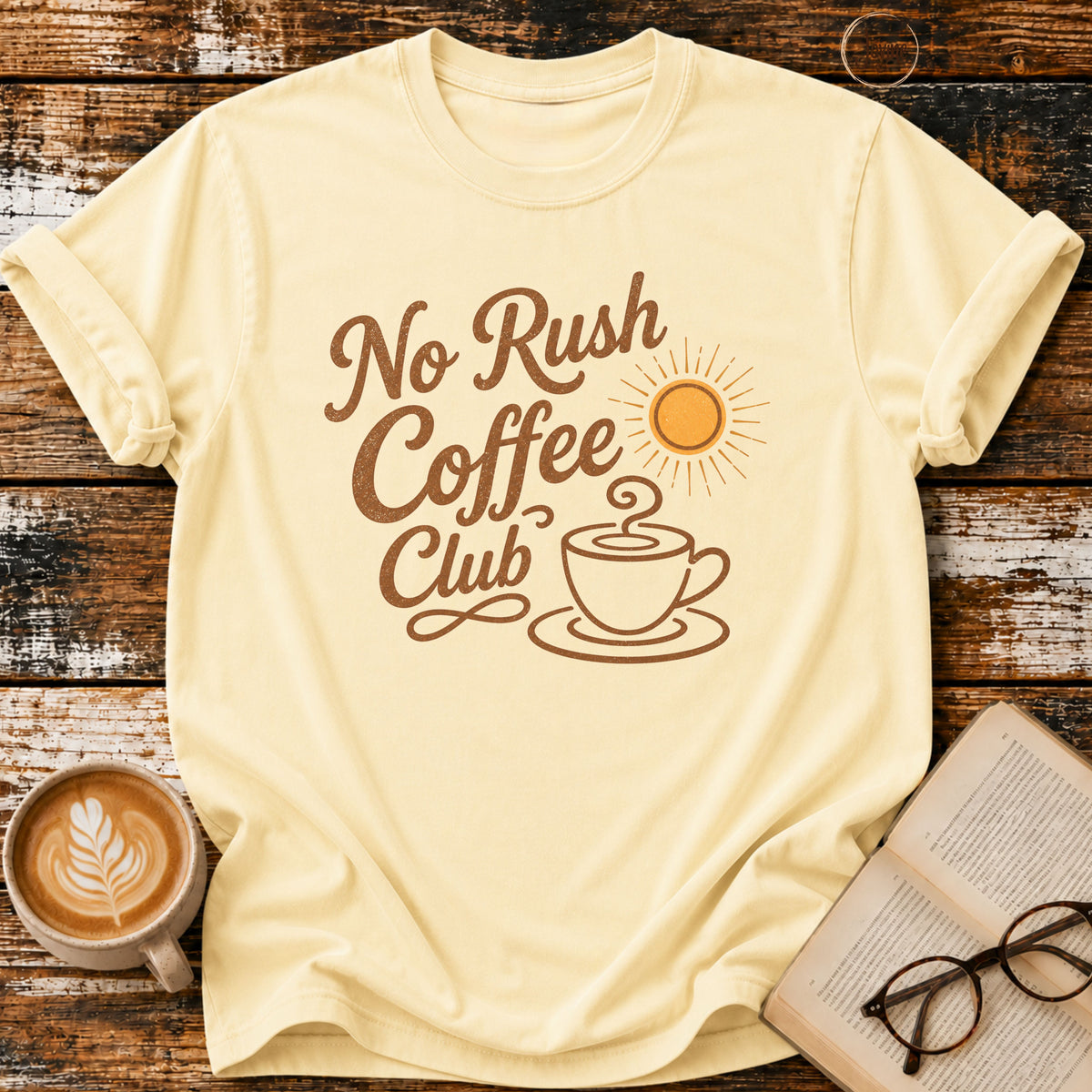 No Rush Coffee Club Vintage T-Shirt | Coffee Lover Tee | Slow Living Shirt