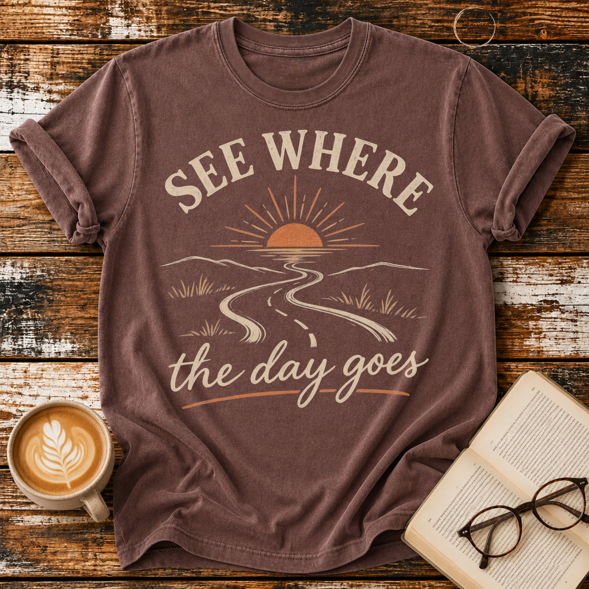 See Where the Day Goes Vintage T-Shirt | Retro Sunset Slow Living Tee | Take It Easy Graphic Shirt