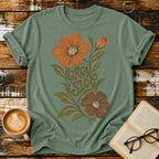 Grow Slow Vintage T-Shirt | Retro Floral Slow Living Tee | Cozy Botanical Graphic Shirt