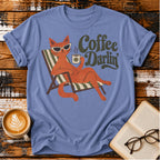 Coffee Darlin’ Vintage T-Shirt | Retro Cat Coffee Lover Tee | Funny Cozy Graphic Shirt