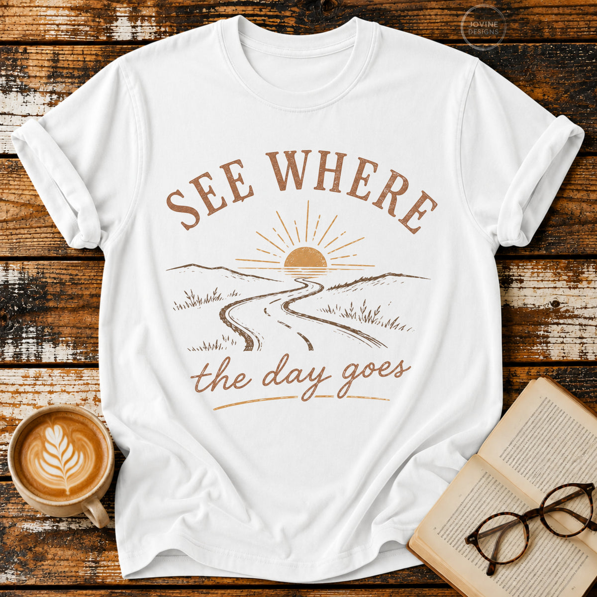 See Where the Day Goes Vintage T-Shirt | Retro Sunset Slow Living Tee | Take It Easy Graphic Shirt