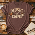 Music and Coffee Vintage T-Shirt | Retro Vinyl Coffee Lover Tee | Cozy Music Lover Shirt