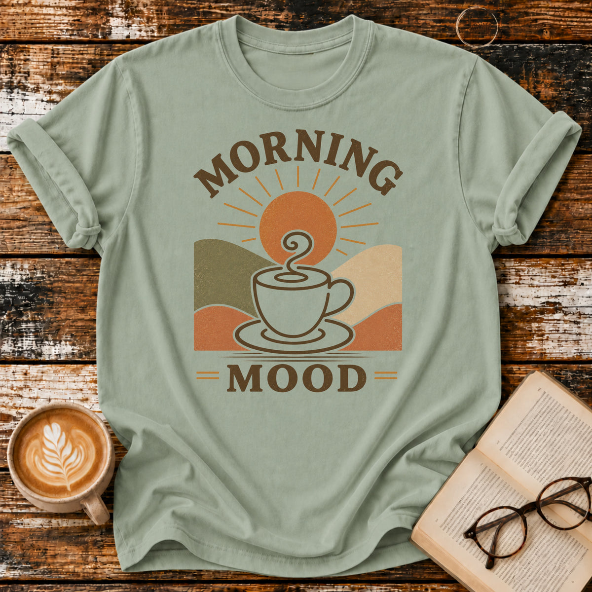 Morning Mood Vintage T-Shirt | Coffee Lover Tee | Slow Living Shirt