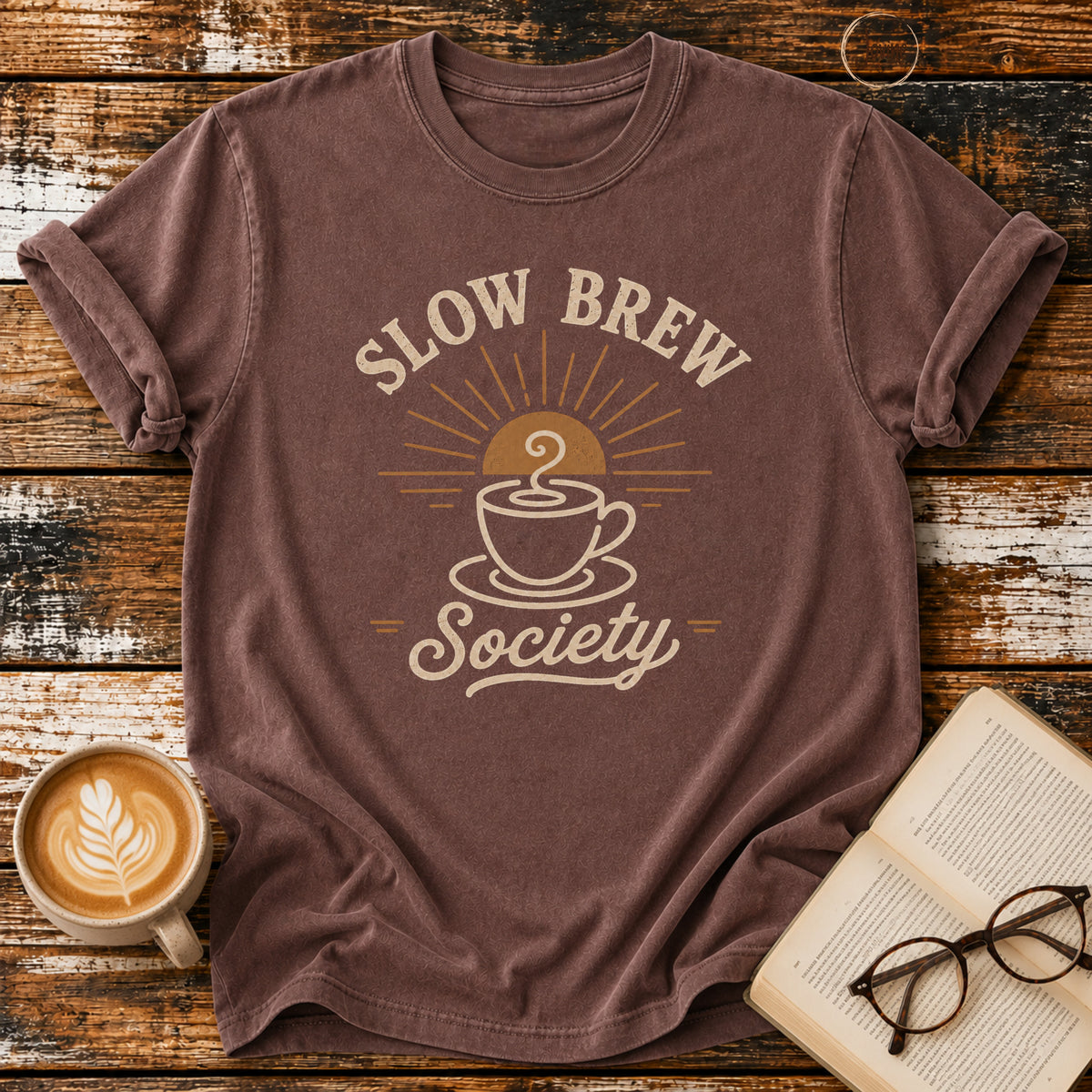 Slow Brew Society Vintage T-Shirt | Coffee Lover Tee | Slow Living Shirt
