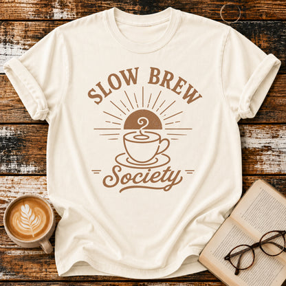 Slow Brew Society Vintage T-Shirt | Coffee Lover Tee | Slow Living Shirt